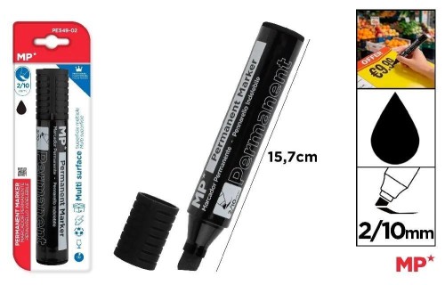 Marker permanentny z płaską końcówką czarny