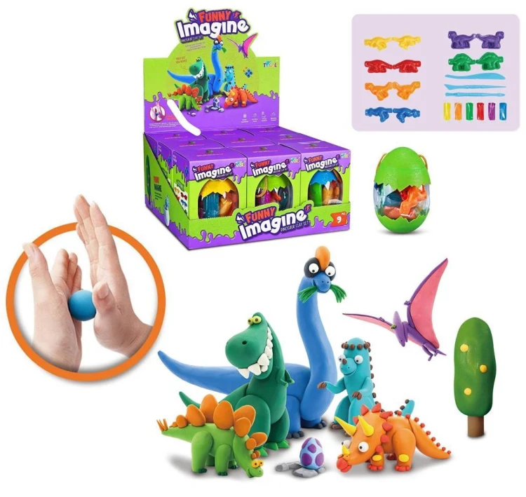 Masa plastyczna dinozaury z foremkami, Trifox
