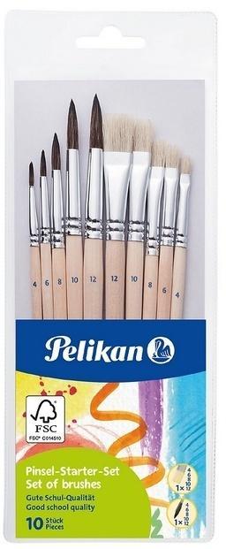 Zestaw pędzli 10szt PELIKAN, HERLITZ