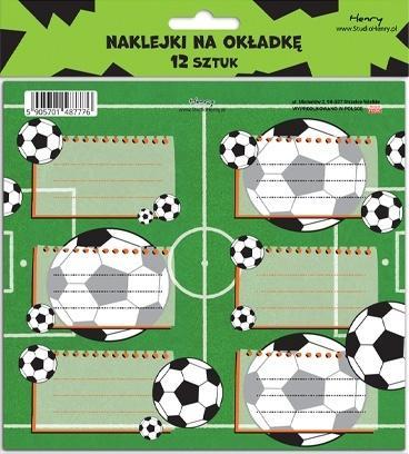 Naklejki na zeszyty - Piłka (12szt), Henry