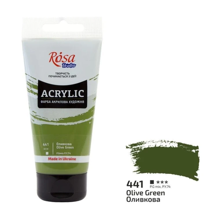 Farba akrylowa olive green 441 75ml, Rosa