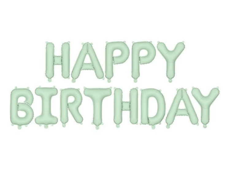 Balon foliowy Happy Birthday 340x35cm zieleń