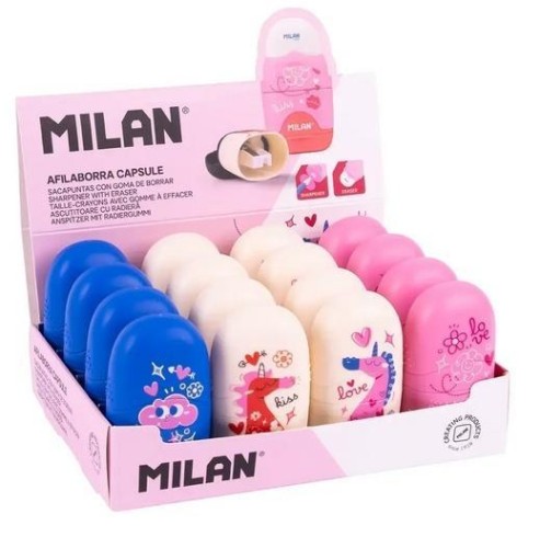Temperówko-Gumka Capsule Flowicorn (16szt) MILAN