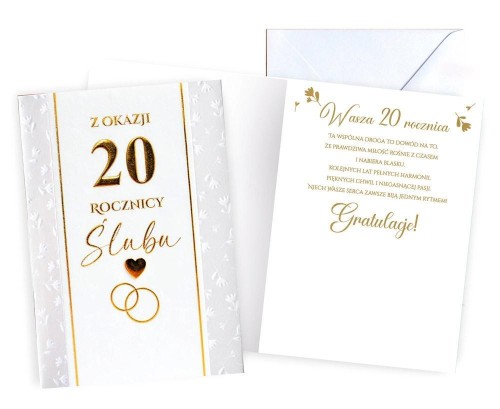 Karnet Rocznica ślubu 20