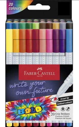 Flamastry Grip Boldpen 20kol FABER CASTELL