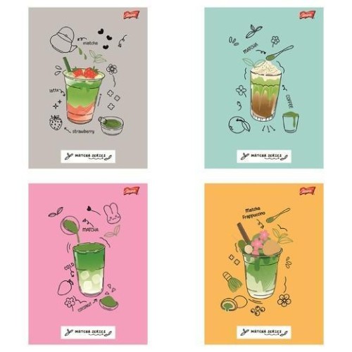 Zeszyt A4/32k linia dwukolorowa Matcha Mood(15szt)