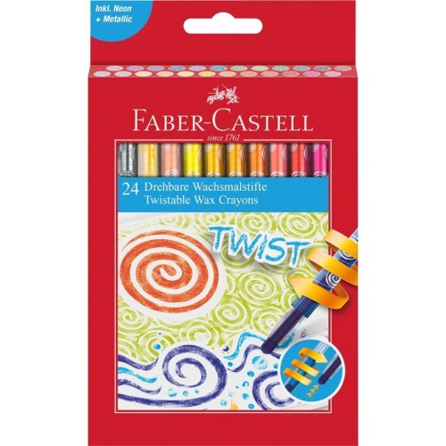 Kredki woskowe wykręcane 24szt FABER CASTELL