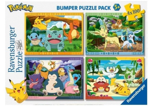 Puzzle 2D 4x100el Pokemon, Ravensburger