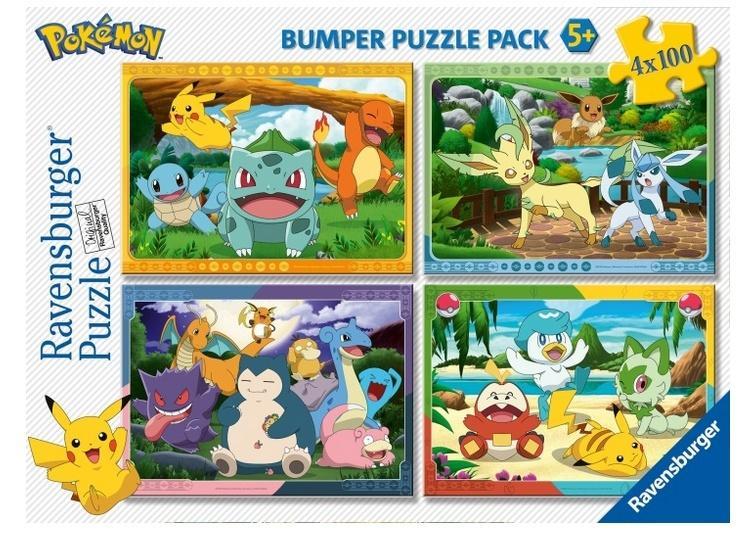Puzzle 2D 4x100el Pokemon, Ravensburger