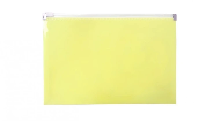 Teczka na suwak A5 PP pastel żółty, Biurfol