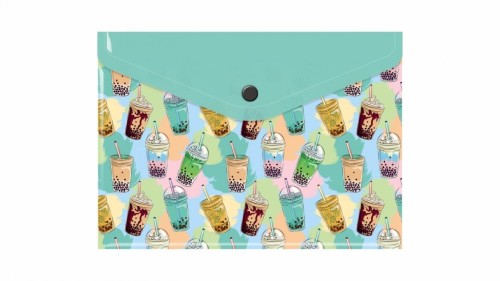 Teczka kopertowa A5 PP nadruk bubble tea, Biurfol