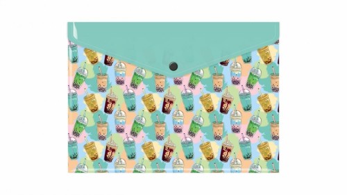 Teczka kopertowa A4 PP nadruk bubble tea, Biurfol