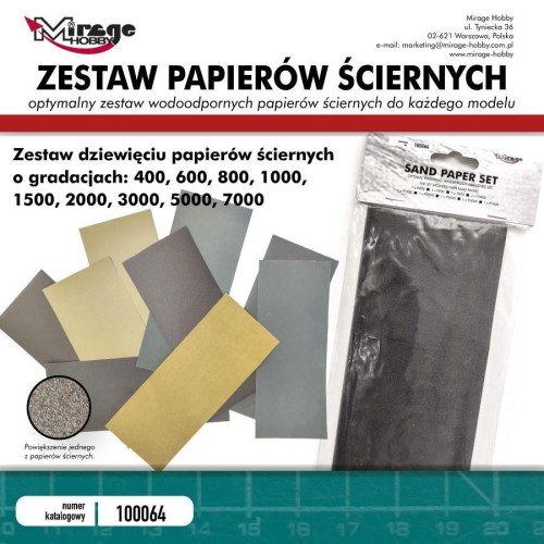 Zestaw papierów ściernych 9szt
