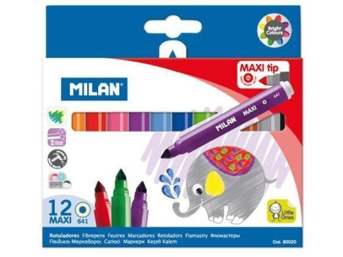 Flamastry maxi 12 kolorów MILAN, MILAN