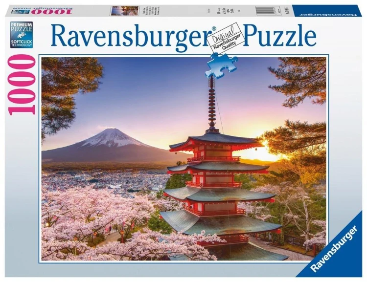 Puzzle 1000 Fudżi i kwitnąca wiśnia, Ravensburger