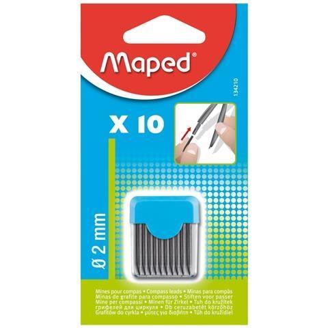 Wkłady do cyrkli - grafit 2 mm 10 sztuk MAPED