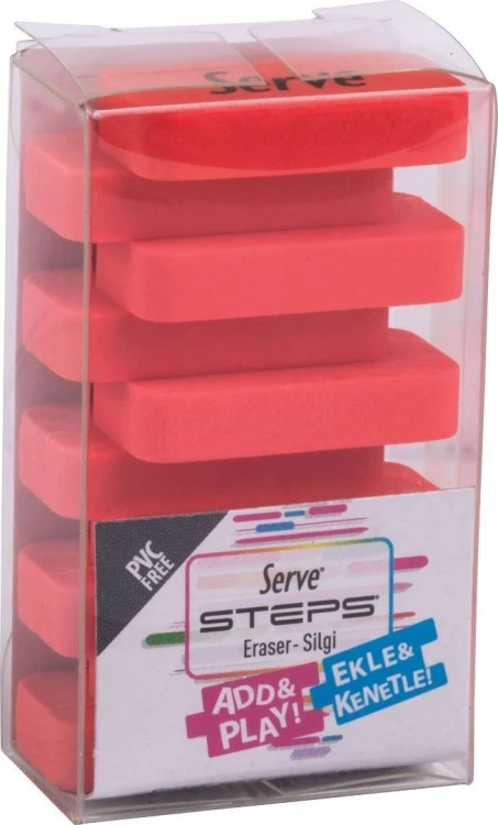 Gumka do mazania Steps neon czerwona, Serve