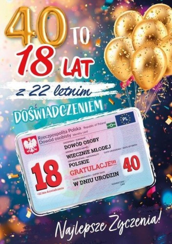 Karnet Urodziny 40