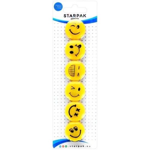 Magnes emotikony śr. 30mm 6szt, STARPAK