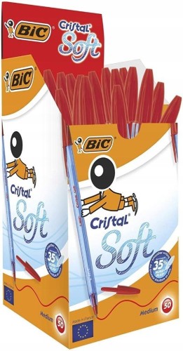 Długopis Cristal Soft czerwony (50szt), BIC