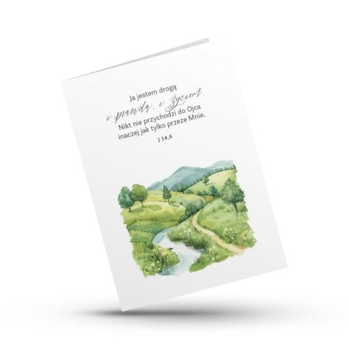 Kartka składana - Ja jestem drogą - pejzaż