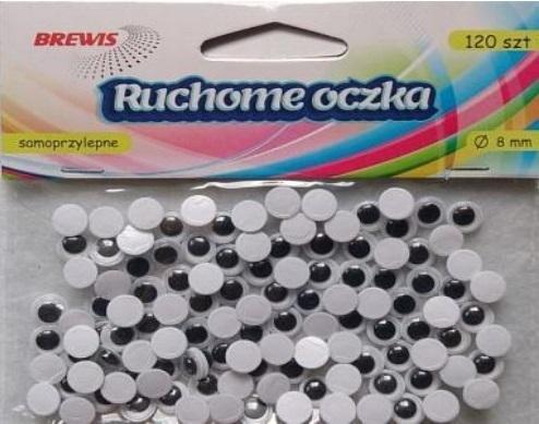 Ruchome oczka 8mm 120szt, Brewis