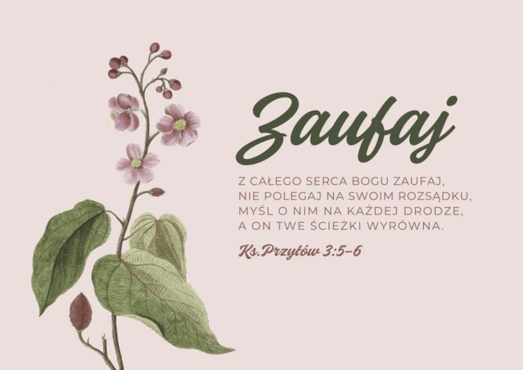 Karnet - Zaufaj - kwiatki