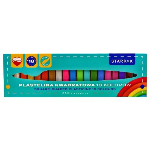 Plastelina 18 kolorów kwadratowa, STARPAK