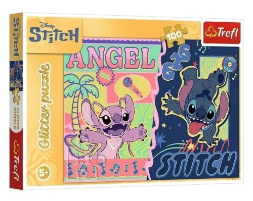 Puzzle 100 Glitter Lilo&Stitch Hawajski Blask