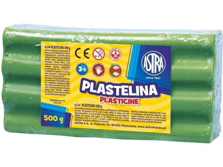 Plastelina zielona jasna 500g ASTRA