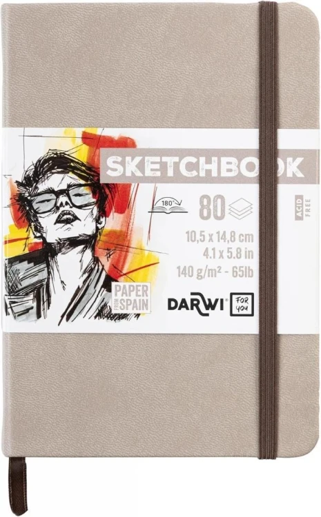 Szkicownik A6 140g szarobrązowy, Darwi