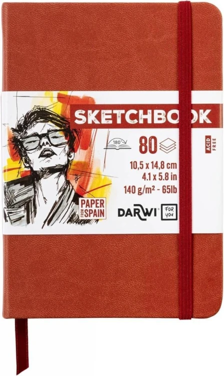 Szkicownik A6 140g terakotowy, Darwi