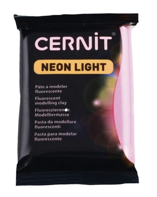 Modelina neonowa fuksjowa 56g, Cernit