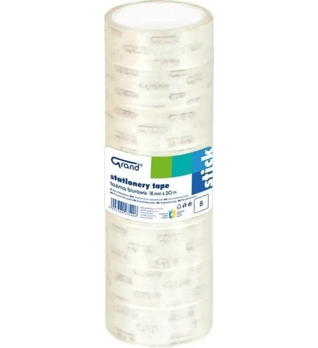 Taśma biurowa 18mmx20m (8szt) GRAND, Grand
