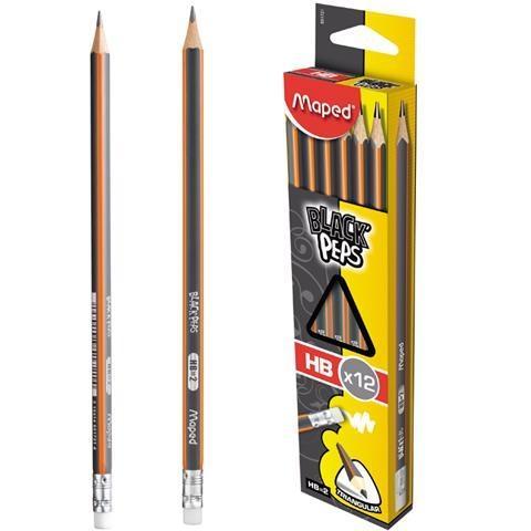 Ołówek z gumką Blackpeps HB (12szt) MAPED, Maped