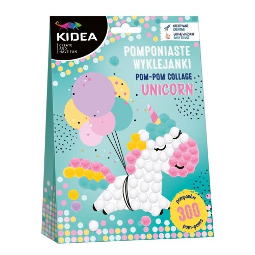 Wyklejanki pomponiaste Unicorn KIDEA, DERFORM
