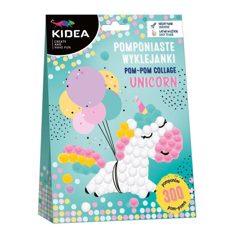 Wyklejanki pomponiaste Unicorn KIDEA, DERFORM
