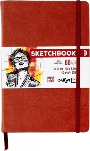 Szkicownik 14x21cm 140g terakotowy, Darwi
