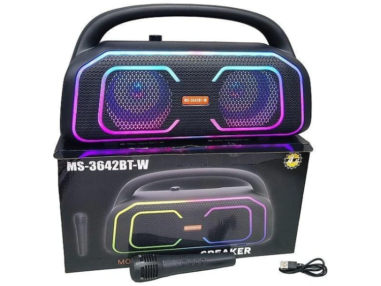Głośnik Bluetooth z mikrofonem karaoke USB