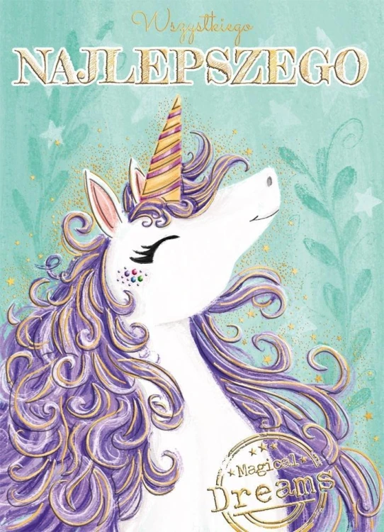 Karnet KW Purpurowy jednorożec