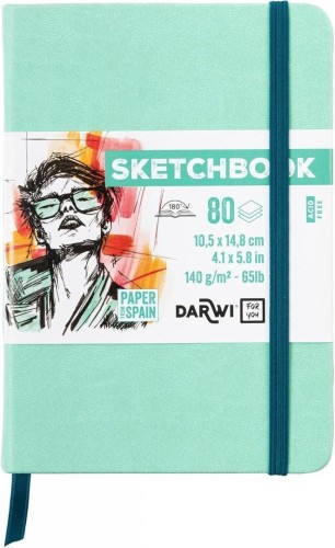 Szkicownik A6 140g miętowy, Darwi