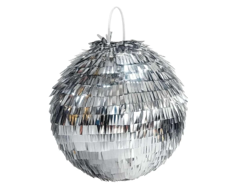 Piniata Kula disco srebrna 25x25x25cm