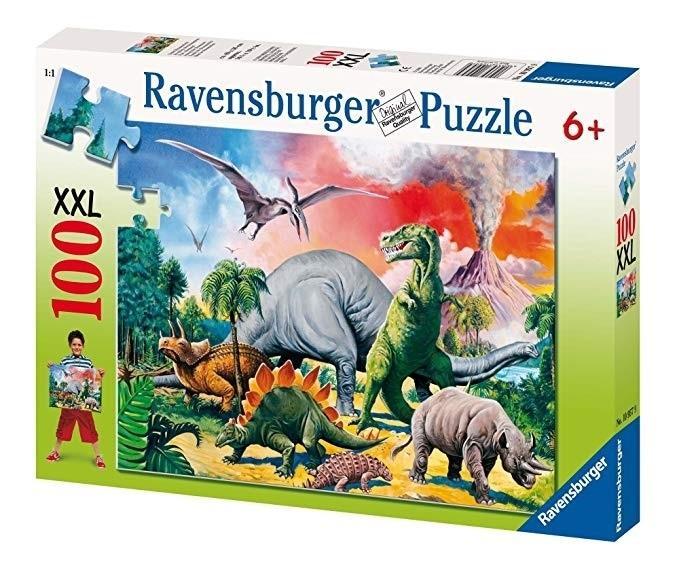 Puzzle 100 Pośród dinozaurów, Ravensburger