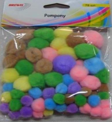 Pompony pastelowe 78szt, Brewis