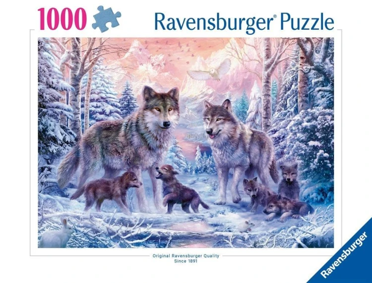 Puzzle 1000 Śnieżne wilki, Ravensburger