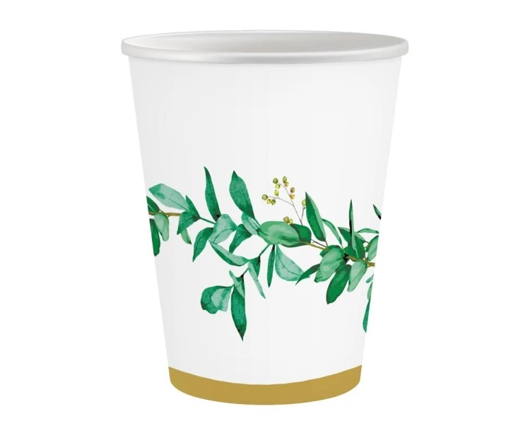 Kubeczki papierowe listki 250 ml 6szt