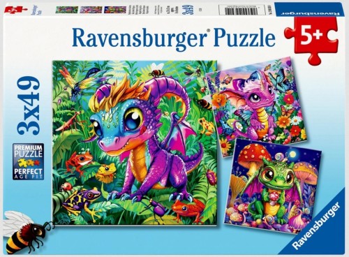 Puzzle 2D 3x49 Smocze maluchy, Ravensburger