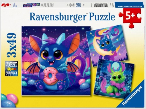 Puzzle 2D 3x49 Nocne stworki, Ravensburger