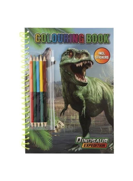 Kolorowanka dinozaur + kredki, Grafix