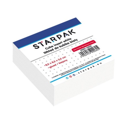 Wkład do kubika biały klejony 85x85 mm, STARPAK